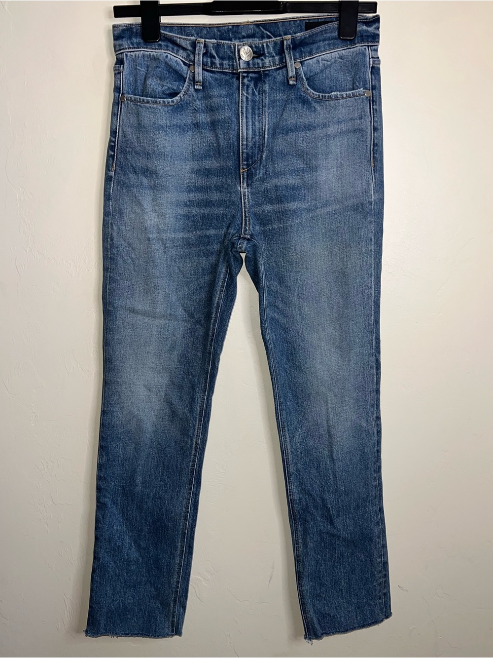 rag & bone women’s 27 Cropped Slim Straight Jeans in Medium Blue